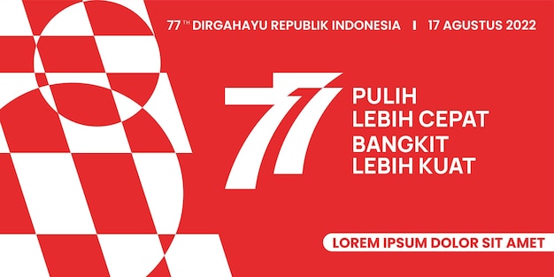 Vecteur 17 août 77 e modèle de bannière de la fête de l'indépendance indonésienne
