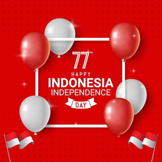 Vecteur 17 août carte de voeux happy indonesia independence day