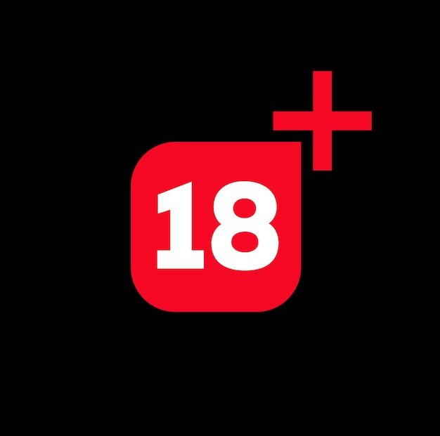 18 plus signe vectoriel graphique 18 plus logo réservé aux adultes