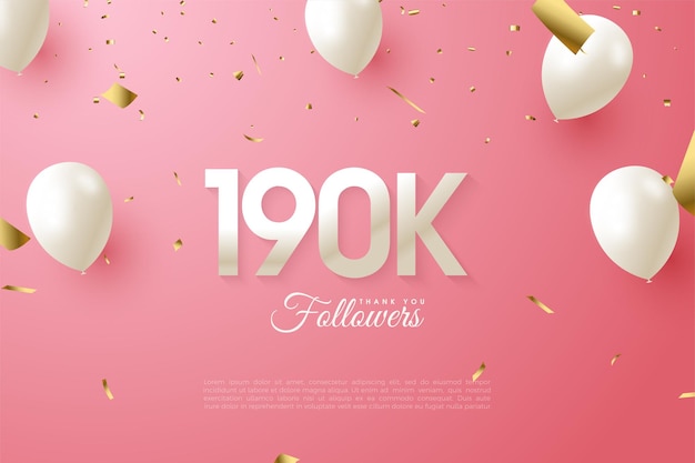 190 000 Abonnés Avec Des Chiffres Et Des Ballons