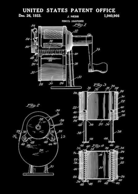 Vecteur 1933 brevet de taille-crayon