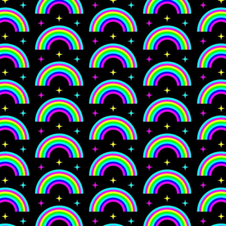 Vecteur 1970 motif trippy psychédélique arc-en-ciel imprimé rave acide pour tee-shirt graphique dans le style y2k