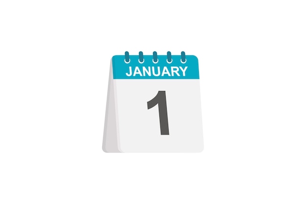 Vecteur 1er janvier nouvel an calendrier icône illustration
