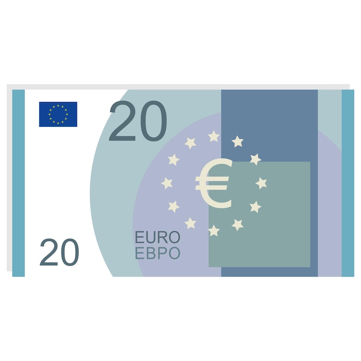 Vecteur 20 euros icône illustration vectorielle