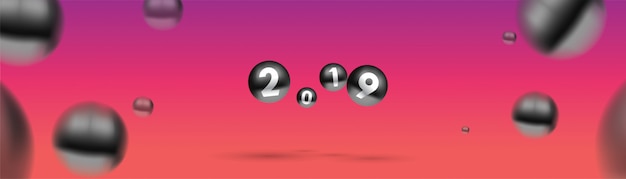 2019 Bonne Année Avec Des Boules De Noël Colorées Ou Des Boules Abstraites Ou Des Bulles