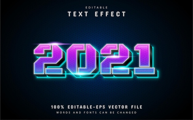 2021 Effet De Texte Dégradé Bleu Violet