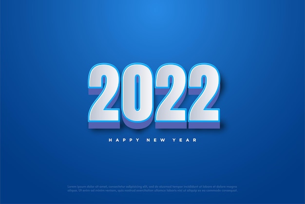 2022 Bonne Année Avec Des Chiffres 3d Blancs