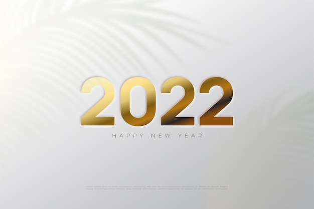 2022 Bonne Année Avec Des Chiffres Pressés De Couleur Or