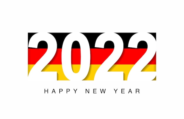 Vecteur 2022 bonne année dans le drapeau de l'allemagne