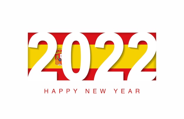 2022 Bonne Année Dans Le Drapeau De L'espagne