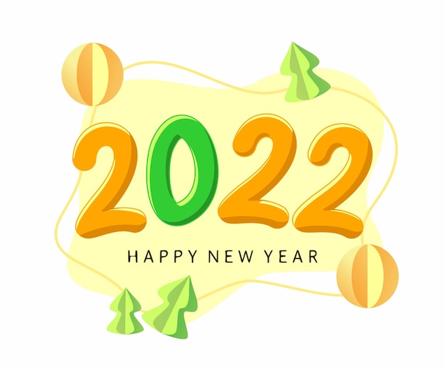 2022 Bonne Année Fond Doodle Illustration Du Nombre