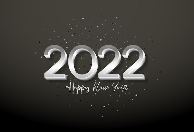 2022 bonne année avec illustration de numéros d'argent