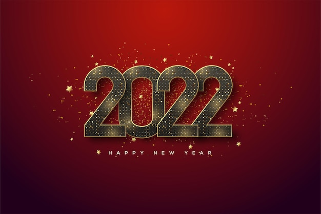 2022 Bonne Année Avec Des Numéros De Paillettes D'or