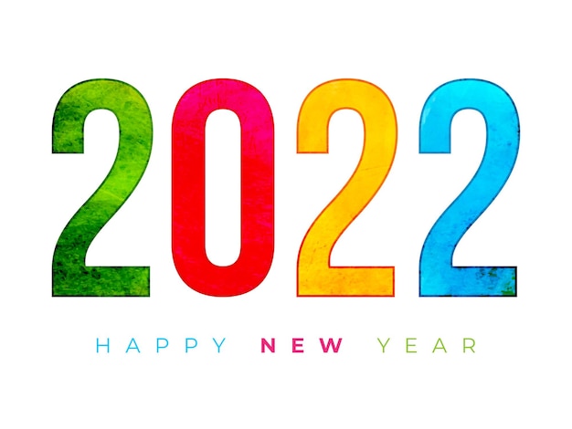 2022 coloré avec célébration du nouvel an effet métal