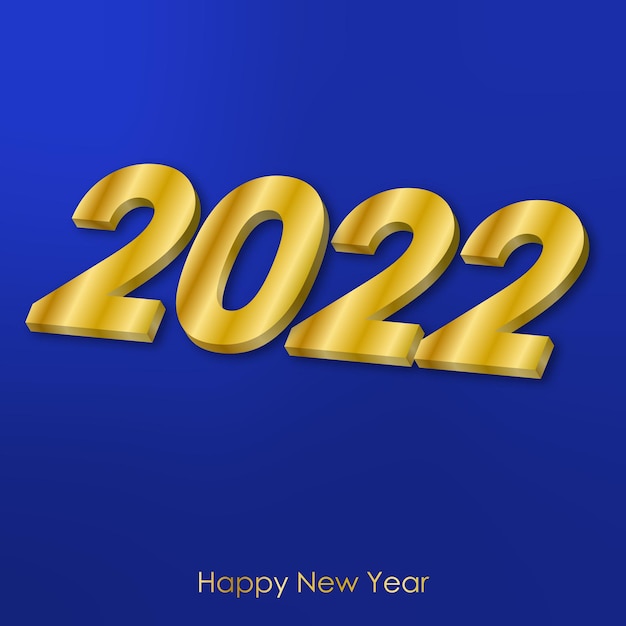 2022 Nouvel An 3D Nombres d'Or Concept Couverture Fond