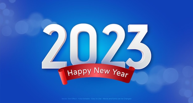 2023 bonne année design moderne en nombre blanc