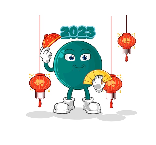 2023 Chinois Avec Vecteur De Caractères D'illustration De Lanternes