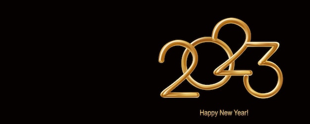 2023 Happy New Year Lettrage à La Main Calligraphie élément D'illustration De Vacances Vecteur élément Typographique Pour Félicitations à L'affiche De La Bannière
