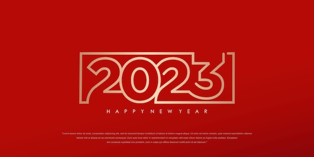 2023 Happy New Year Logo Texte Design 2023 Numéro Design Modèle Illustration Vectorielle