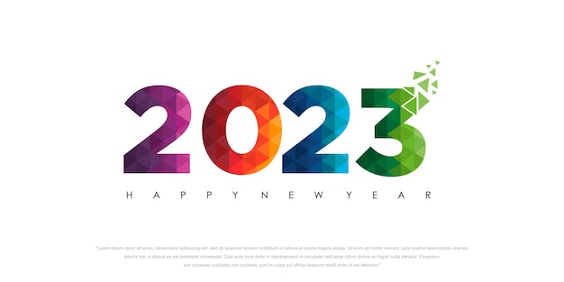 2023 Happy New Year Logo Texte Design 2023 Numéro Design Modèle Illustration Vectorielle