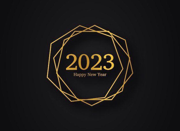 2023 Happy New Year or fond polygonal géométrique