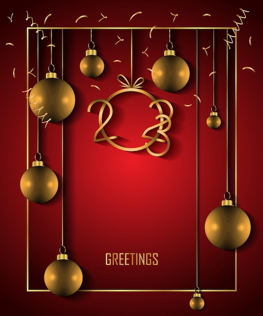 Vecteur 2023 merry christmas and new year background pour vos invitations saisonnières, affiches festives