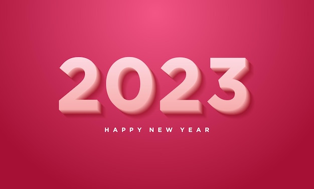 2023 réaliste avec des chiffres roses