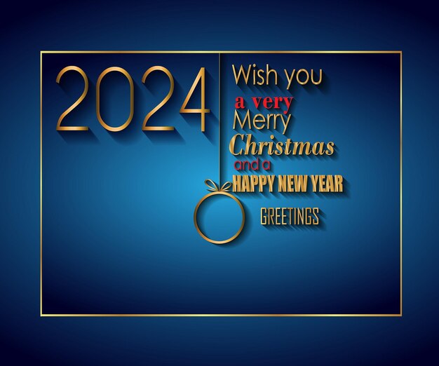 2024 Bonne Année Et Joyeux Noël Fond Pour Vos Cartes De Voeux Invitations Saisonnières  Vecteur 