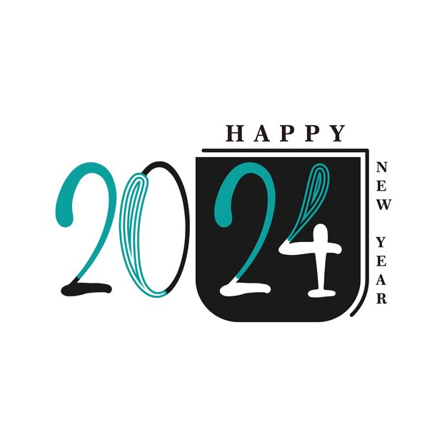2024 Bonne Année Logo Design Vecteur Premium