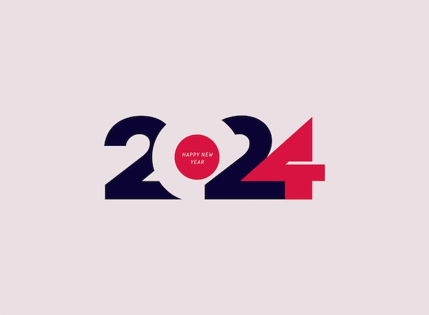 2024 Happy New Year logo design 2024 modèle de conception de numéro de texte 2024 symbole de typographie