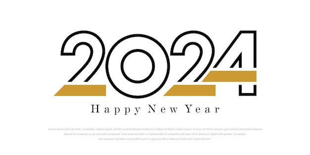 2024 Happy New Year Logo Texte Design 2024 Numéro Modèle De Conception Illustration Vectorielle