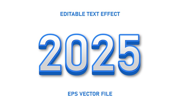 2025 Effet de texte vectoriel modifiable