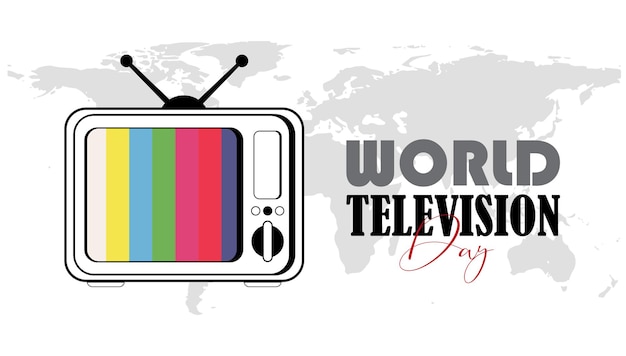 Vecteur 21 novembre-journée mondiale de la télévision en or style.vector illustration