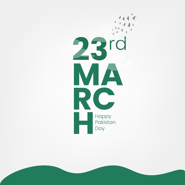 Vecteur 23 mars pakistan resolution day avec une combinaison de couleurs vert et blanc