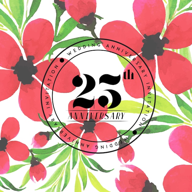 Vecteur 25 invitation anniversaire de mariage