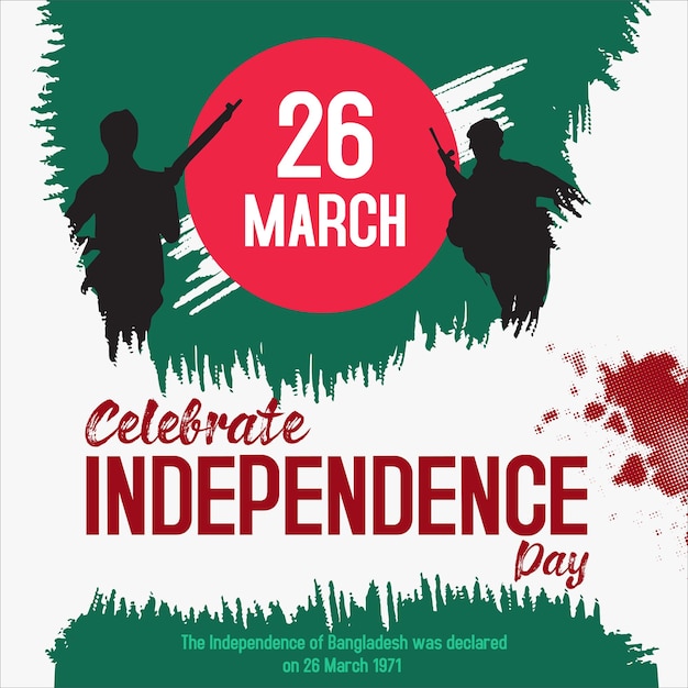 Vecteur 26 mars la conception de la publication sur les médias sociaux de la fête de l'indépendance du bangladesh