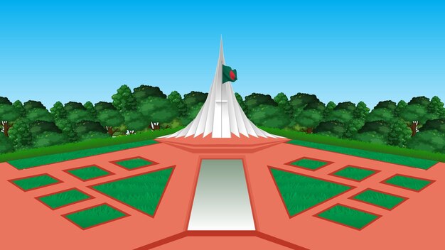 Vecteur 26 mars journée de l'indépendance du bangladesh illustration vectorielle avec monument national