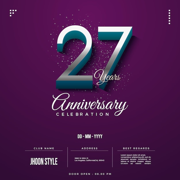27e anniversaire avec des chiffres réalistes.