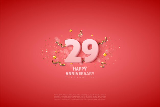 29e anniversaire avec des nombres 3d doux.