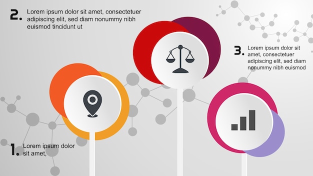 Vecteur 3 affaires d'infographie de cercle