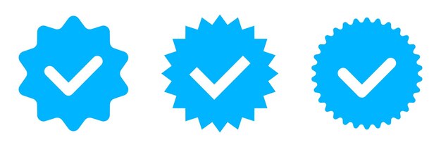 3 Badges De Vérification Vectoriels Bleus Pour Les Réseaux Sociaux