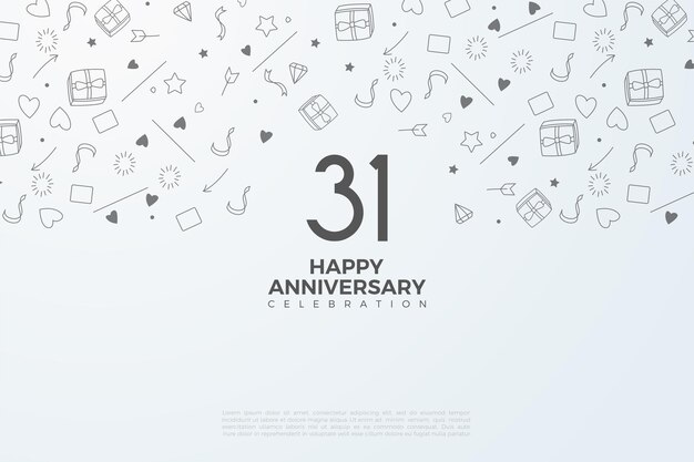 31e anniversaire avec des chiffres en noir sur blanc