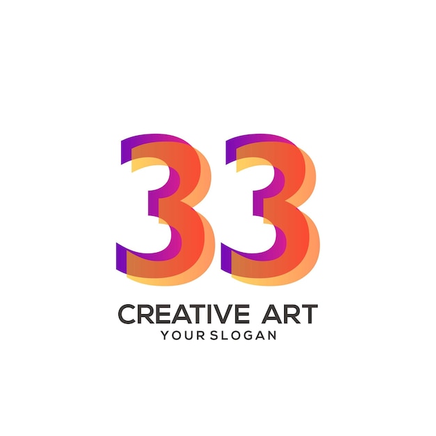 33 Nombre Logo Design Dégradé Coloré