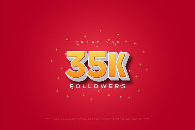 35k Followers Avec Des Numéros 3d.