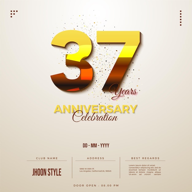 37e anniversaire avec une belle coloration numérique.