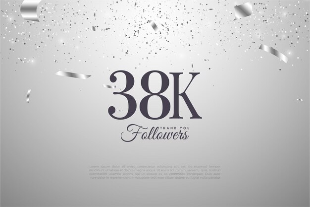 38 000 abonnés avec des chiffres noirs plats.