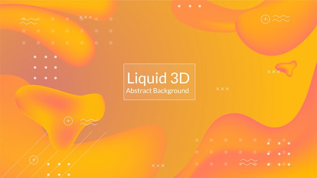 3d Abstrait Orange Liquide