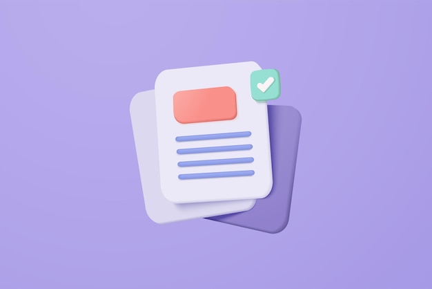 3d clipboard blanc gestion des tâches todo liste de contrôle sur fond violet travail efficace sur le projet plan concept assignation et examen solution de productivité icône icône vectorielle 3d illustration de rendu