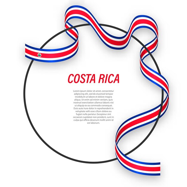 3d Costa Rica Avec Drapeau National.