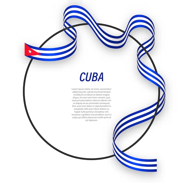 3d Cuba Avec Drapeau National.